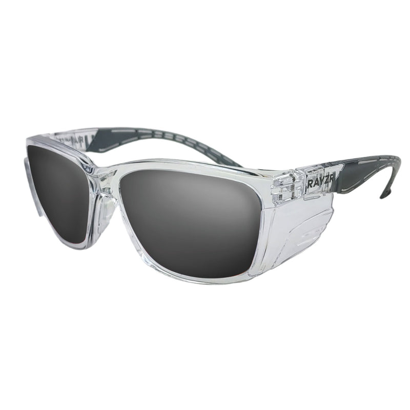 MAXISAFE  Rayzr Safety Glasses - Clear Frame - Smoke Lens