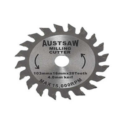 AUSTSAW 103mm (4in) 4mm Milling Cutter Blade - 16mm Bore - 20 Teeth