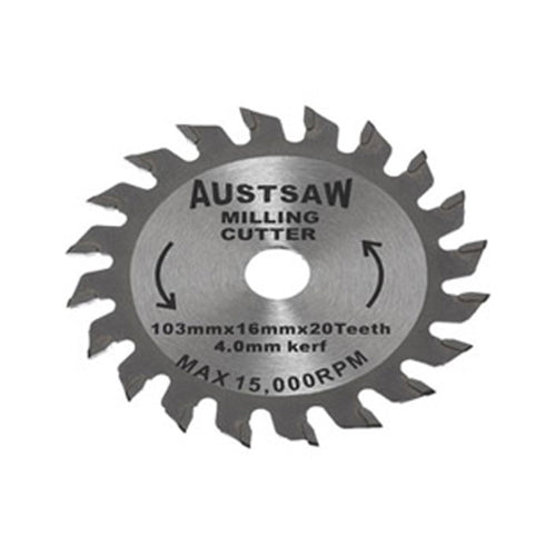 AUSTSAW 103mm (4in) 4mm Milling Cutter Blade - 16mm Bore - 20 Teeth