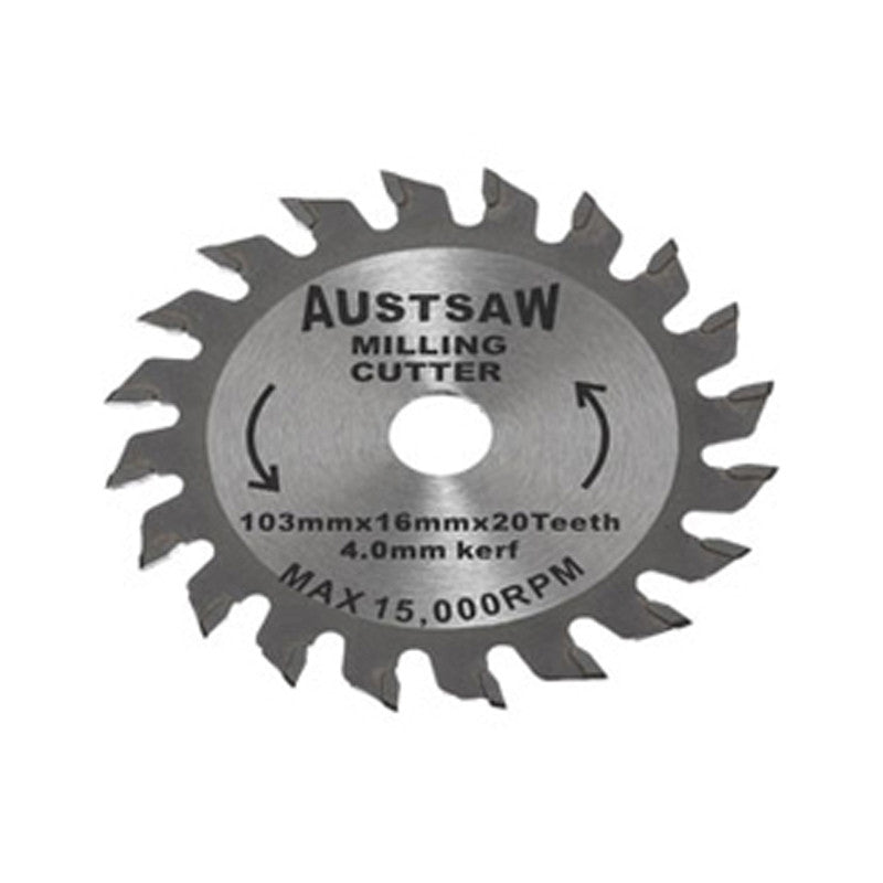 AUSTSAW 103mm (4in) 4mm Milling Cutter Blade - 16mm Bore - 20 Teeth