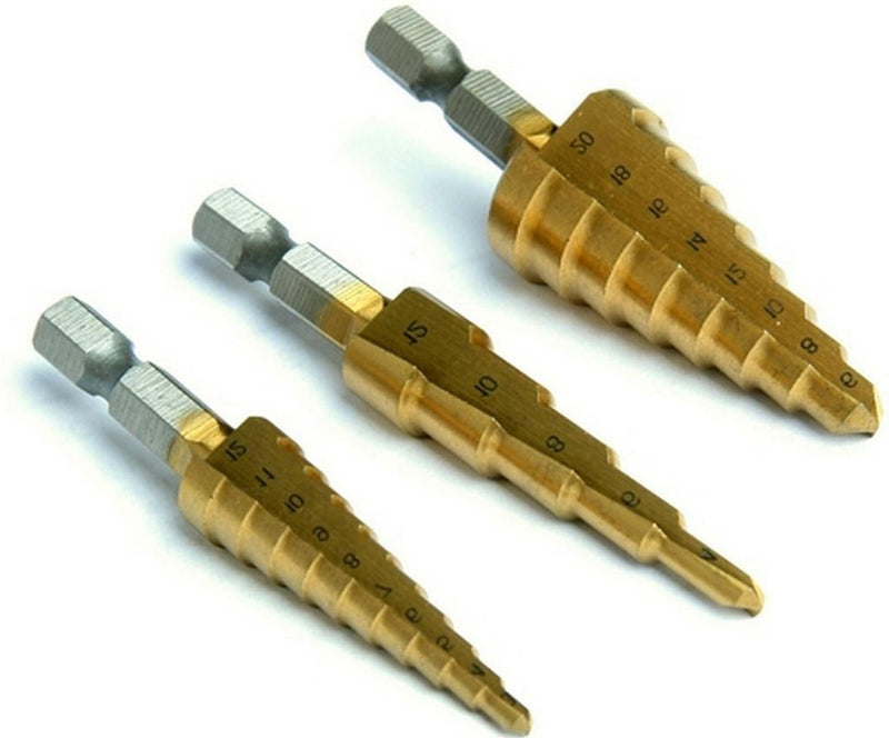 MEDALIST 3pce Impact Driver Ready Titanium Coated Step Drill Set