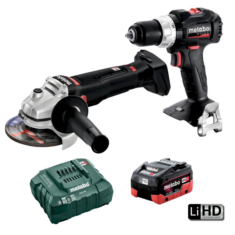 Metabo 18v Brushless Hammer Drill & Grinder Cordless Combo -JTD