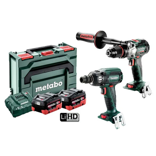 Metabo 18V 2 Piece Brushless Drill/Wrench 400 nm Combo Kit - 2 x 5.5Ah