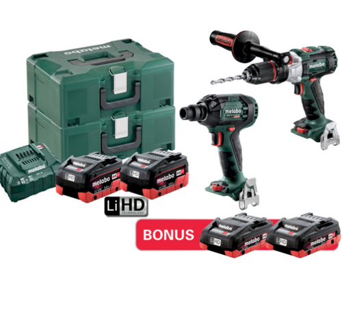 Metabo 18v 2pce Brushless Impact Drill & Wrench Cordless Combo -BD