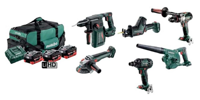Metabo 18V 300nm impact wrench Cordless Brushless 6 Piece Kit - 3 5.5Ah