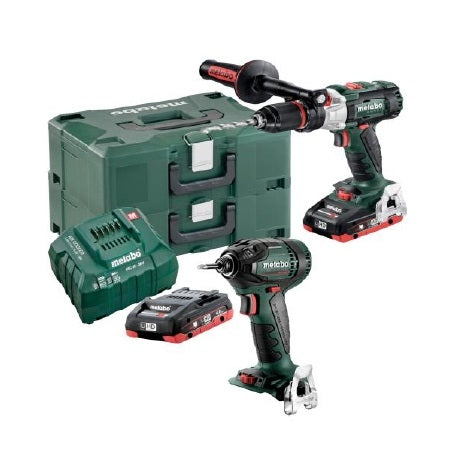 Metabo 18v 8ah LIHDBrushless Impact Drill & Impact Driver Cordless Combo Kit In Metaloc Cases-BD