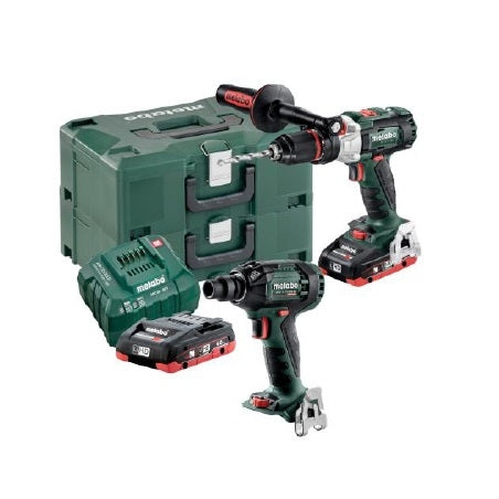 Metabo AU68901760 18v LIHD Brushless Impact Drill & Impact Wrench Cordless Combo Kit In Metaloc Cases-BD