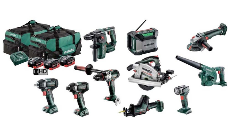 Metabo 18V Brushless 10 Piece Cordless 18V Battery Combo Kit - 3 5.5Ah