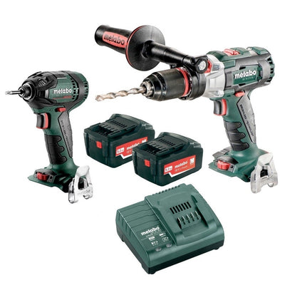 Metabo AU68901730 18V Brushless Cordless Drill & Impact Driver Combo Kit-5.2ah-Gen 2-BONUS LED Torch