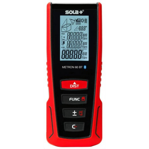 SOLA Premium Metron 60 Laser Distance Measurer-60m -Bluetooth-Replaces VECTOR80
