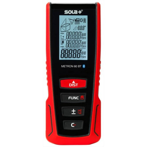 SOLA Premium Metron 60 Laser Distance Measurer-60m -Bluetooth-Replaces VECTOR80