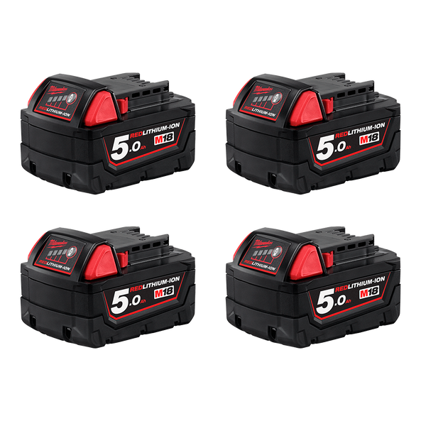 Milwaukee 18v 5ah Red Lithium Ion Battery Pack-M18B54