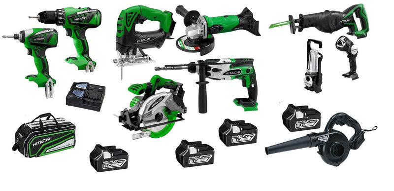 Hitachi MMPS18(HA) 18V 6.0Ah Li-ion Cordless 10pce Combo Kit