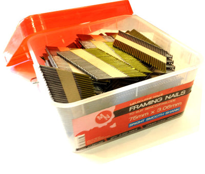MELBOURNE NAILS 75mm Hot Dipped Galvanised Framing Nails In Plastic Case-3000pack MNS75306BHDG