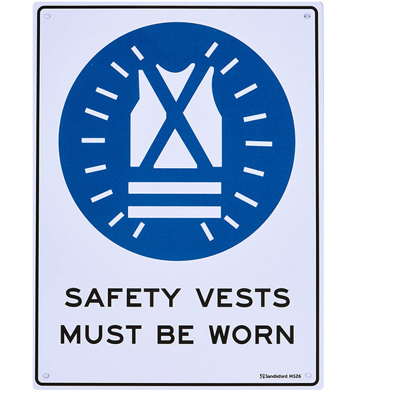 SAFETY VESTS MUST BE WORN SIGN 130MP