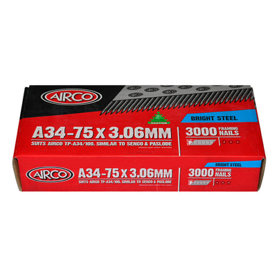 AIRCO 75mm Framing Nails-Paslode/Senco Angle-Pallet Bulk Buy Combo 9814