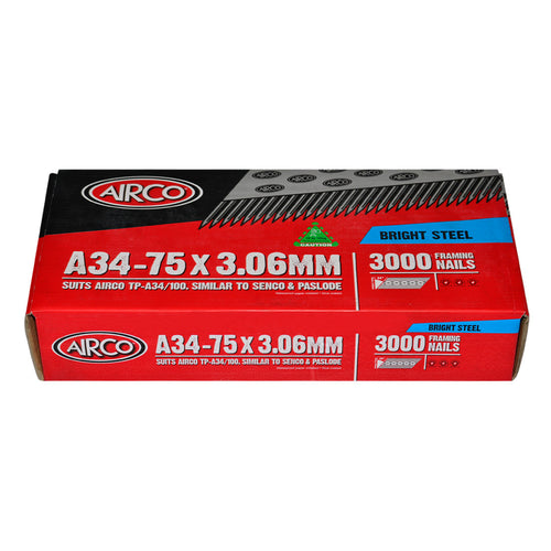 AIRCO 75mm Framing Nails-Paslode/Senco Angle-Pallet Bulk Buy Combo 9814