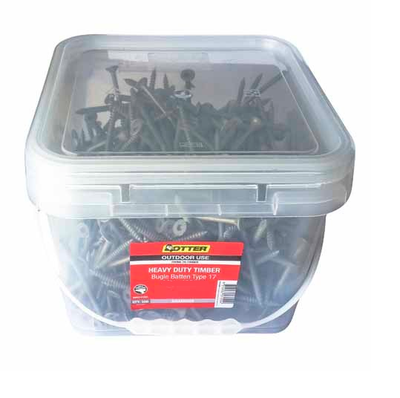 OTTER Heavy Duty Bugle Battern Timber Screws 14g x 100mm Galvanised In Plastic Tub-500Pack BBEG141005