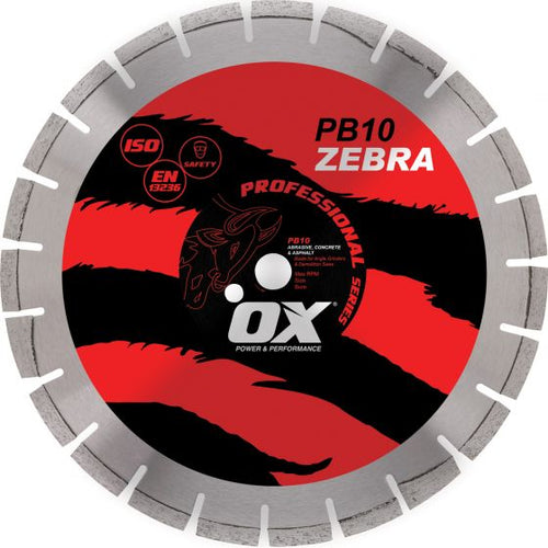 OX Tools Segmented Diamond Blade-14"/350mm- For Abrasive,Sandstone,Asphalt Cutting Applications- OX-PB10-14