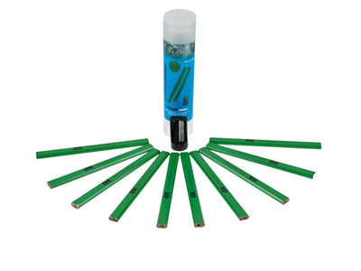OX Tools 10pack Carpenters Green Pencil With BONUS Sharpener Pack OX-T023010