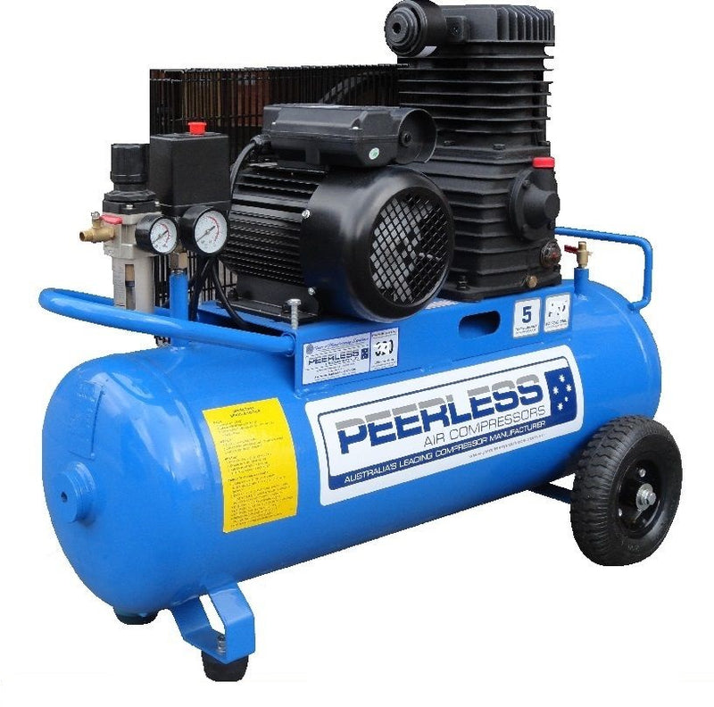 PEERLESS P14 Single Phase Air Compressor: Belt Drive, 10Amp, 2.75HP, 275LPM