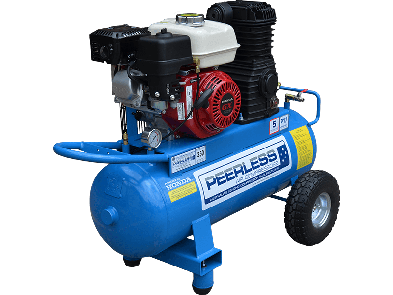 PEERLESS PHP15 Petrol Air Compressor: Belt Drive, Honda GX200, 320LPM - for High Pressure