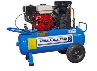 PEERLESS P17 Petrol Air Compressor: Belt Drive, Honda GX200, 350LPM
