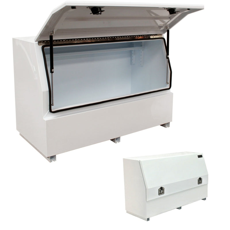 Industrial XS Half Lid Powder Coated White Steel Toolbox-1565mm-850H Series