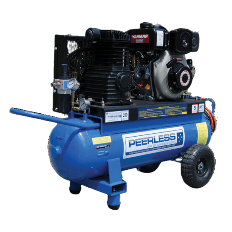 PEERLESS P17 Diesel Air Compressor: Belt Drive, Yanmar L48, 350LPM