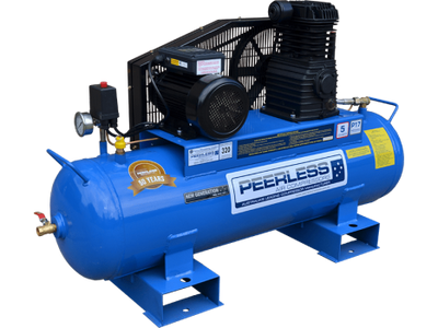 PEERLESS P17 Single Phase Air Compressor Fatboy: Belt Drive, 15Amp, 3.5HP, 320LPM
