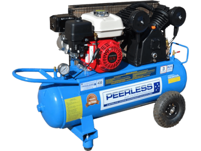 PEERLESS P21 Petrol Air Compressor: Belt Drive, Honda GX200, 420LPM