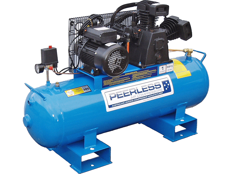 PEERLESS PHP15 Single Phase Air Compressor Fatboy: Belt Drive, 15Amp, 3.5HP, 300LPM - for High Pressure