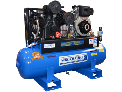 PEERLESS PHP35 Diesel Air Compressor: Belt Drive, Yanmar L70, 720LPM - for High Pressure