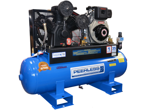 PEERLESS PHP35 Diesel Air Compressor: Belt Drive, Yanmar L70, 720LPM - for High Pressure