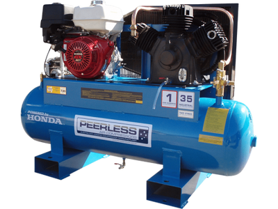 PEERLESS PHP35 Petrol Air Compressor Fatboy: Belt Drive, Honda GX390, 720LPM - for High Pressure