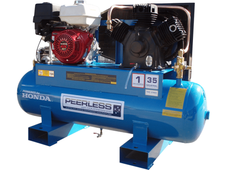 PEERLESS PHP35 Petrol Air Compressor Fatboy: Belt Drive, Honda GX390, 720LPM - for High Pressure
