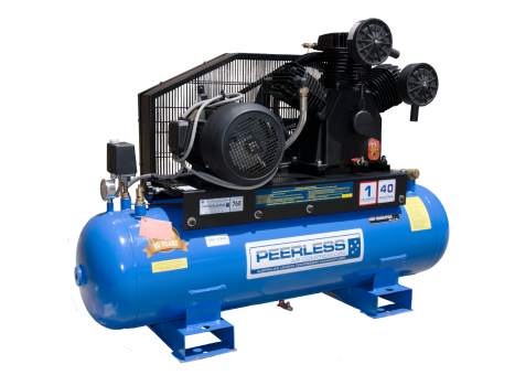 PEERLESS PHP40 Three Phase Air Compressor: Belt Drive, 7.5HP, 720LPM - for High Pressure