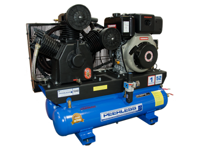 PEERLESS PHP35 Diesel Air Compressor Twin Tank: Belt Drive, Yanmar L70, 720LPM - for High Pressure