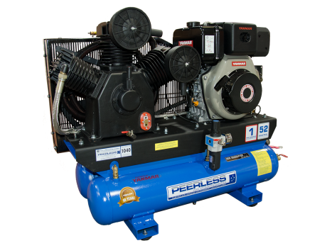 PEERLESS PHP35 Diesel Air Compressor Twin Tank: Belt Drive, Yanmar L70, 720LPM - for High Pressure
