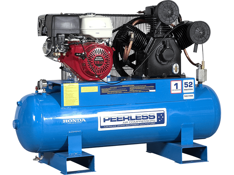 PEERLESS PHP52 Petrol Air Compressor Fatboy: Belt Drive, Honda GX390, 1040LPM - for High Pressure