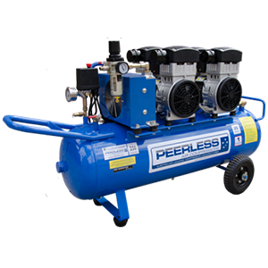 PEERLESS Oilless Silent Air Compressor Twin Pump With Dryer 350LPM