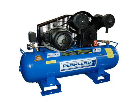 PEERLESS PV25 Three Phase Air Compressor Fatboy: Belt Drive, 5.5HP, 545LPM