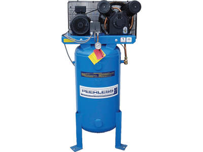 PEERLESS PV25 Three Phase Air Compressor Vertical: Belt Drive, 5.5HP, 545LPM