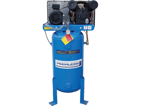 PEERLESS PV25 Three Phase Air Compressor Vertical: Belt Drive, 5.5HP, 545LPM