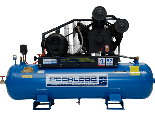 PEERLESS PHP52 Three Phase Air Compressor: Belt Drive, 10HP, 990LPM - for High Pressure