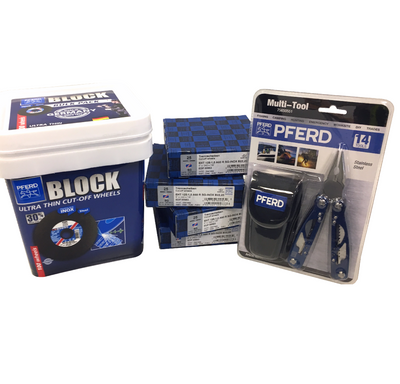 PFERD 125mm Ultra Thin Inox Metal Cutting Disc-100 Bucket Pack With BONUS Multitool 75650553