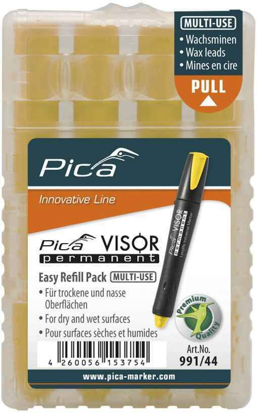 PICA VISOR Permanent  Refill -- Pack of 4 - Yellow