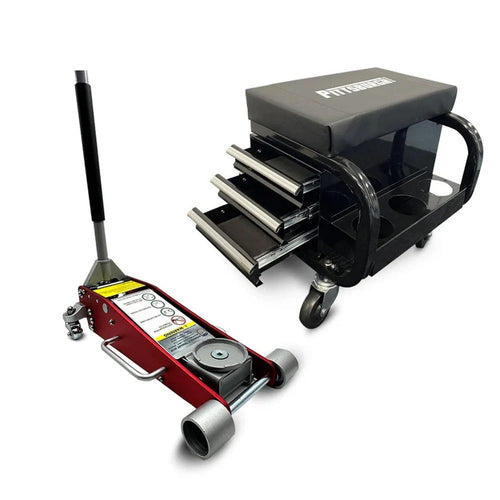 Pittsburgh T825011CLA 2T Low Profile Floor Jack + P20304 Roller Seat Bundle-BFD