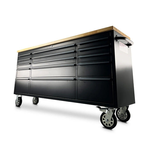 Pittsburgh P00003 72" 15 Drawer Black Roller Cabinet-BFD