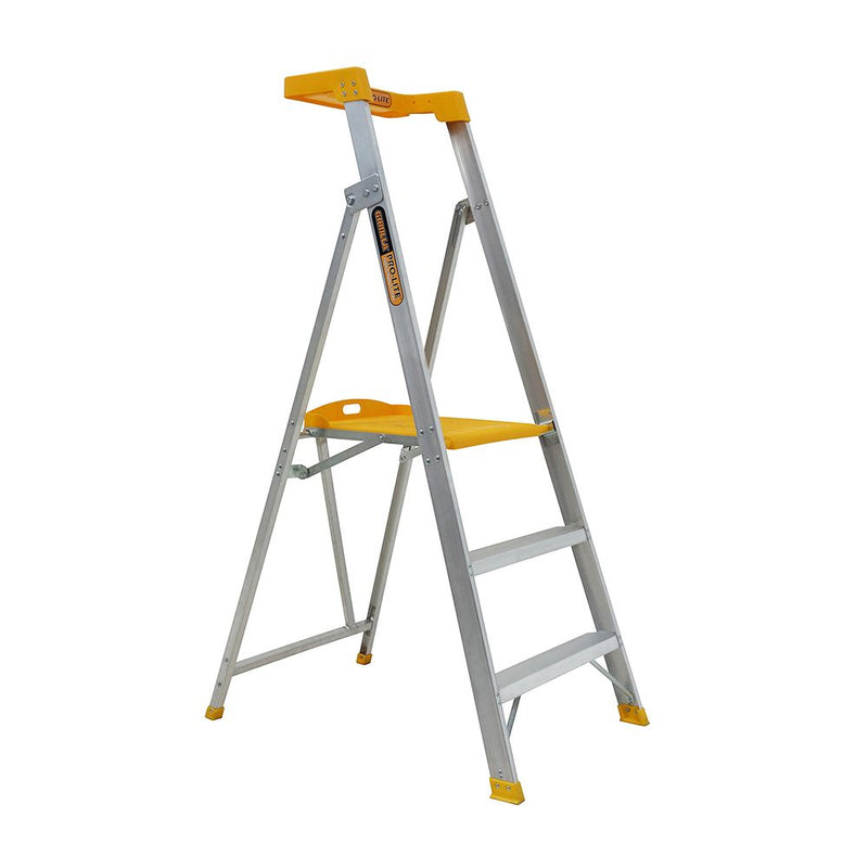 Gorilla PL003-PRO Platform ladder 3 Step (0.85m) Pro-Lite Aluminium 150kg Industrial